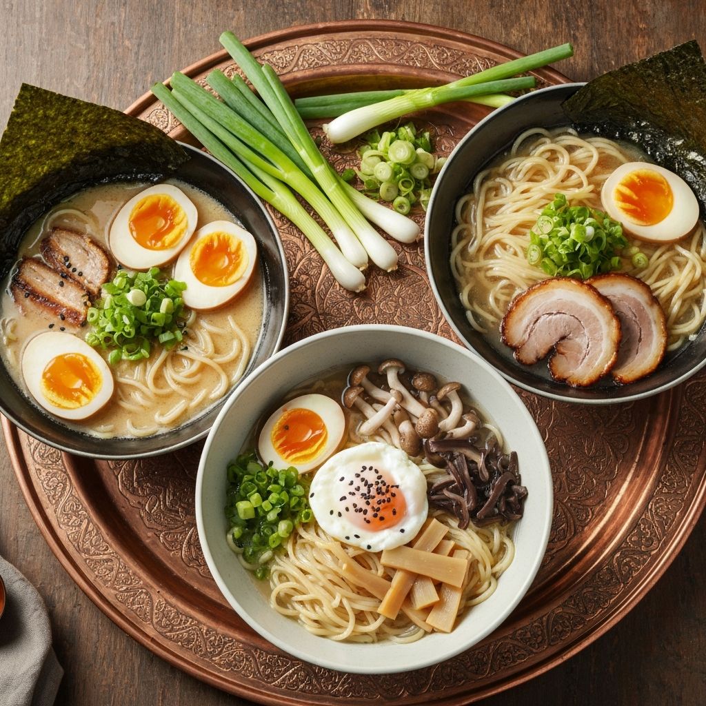 أنواع متعددة من الرامن بنكهات مختلفة